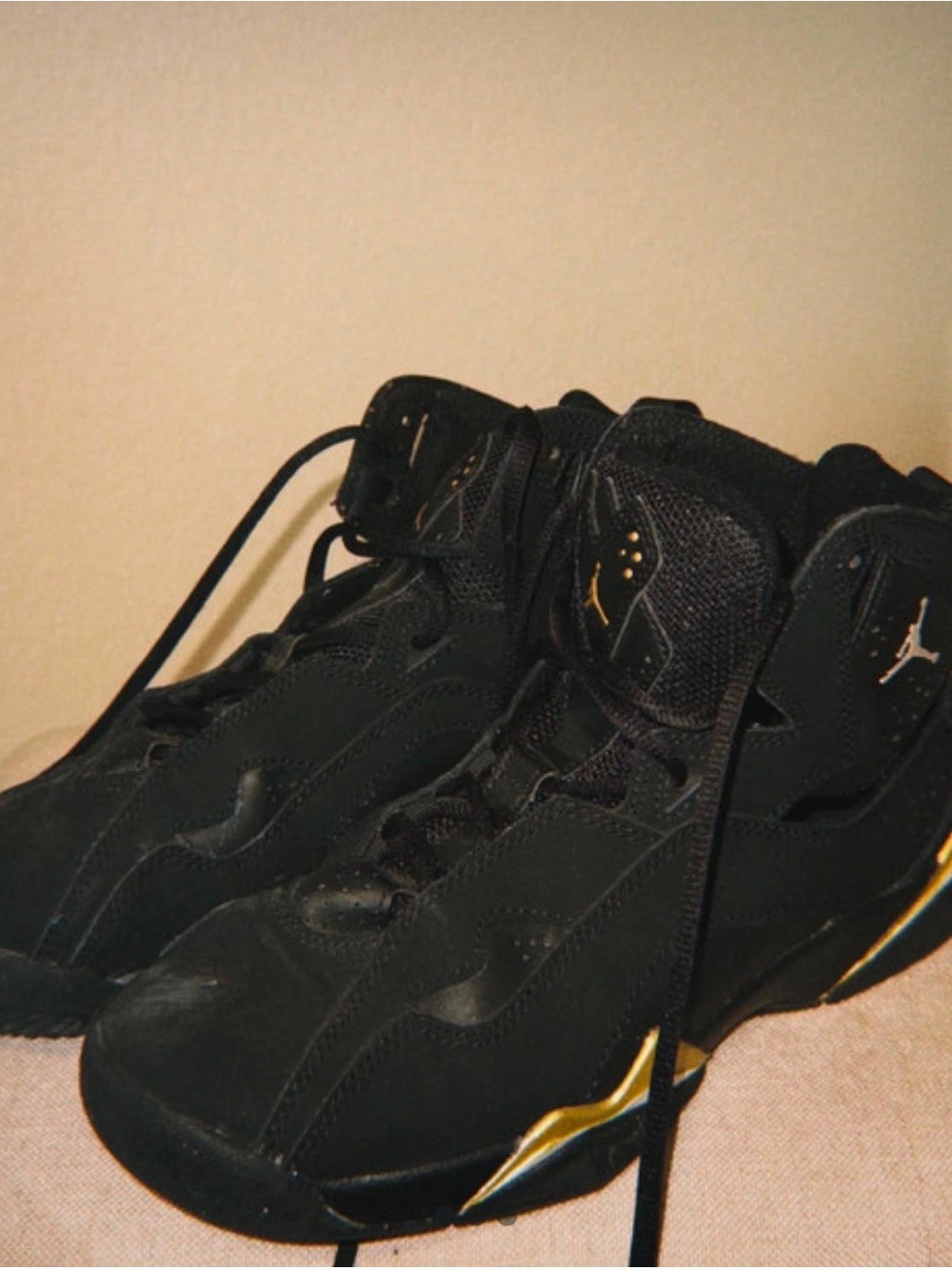 Jordan Men’s Black & Gold High-Top Basketball Sneakers